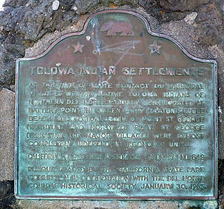 Tolowa Indian Settlements are California Registered Historical Landmark No. 649