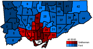 Mayoral results by ward Toronto mayoral election results by ward 2010.PNG