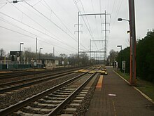 The utilitarian Torresdale station (seen in 2012) is typical of the Trenton Line Torresdale Station.jpg