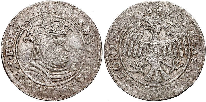 File:Trojak koronny 1528 Kraków.jpg