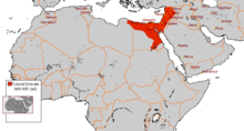 Map of the Tulunid Dynasty in the Modern Day Boundaries of the عرب ممالک