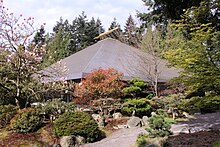 UBC Asian Centre, building for the Asian Library and Asian Studies faculty and staff UBC Asian Centre Shrine 3, Spring 2014.JPG