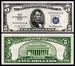 $5 (Fr.1655) آبراهام لینکلن