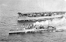 USS Langley (CV-1) and USS Cole (DD-155) underway in the South Pacific, circa in the mid-1930s.jpg