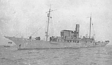 Patrol boat USS Remlik, with her two 3-inch/50-caliber guns visible fore and aft USS Remlick First World War.jpg