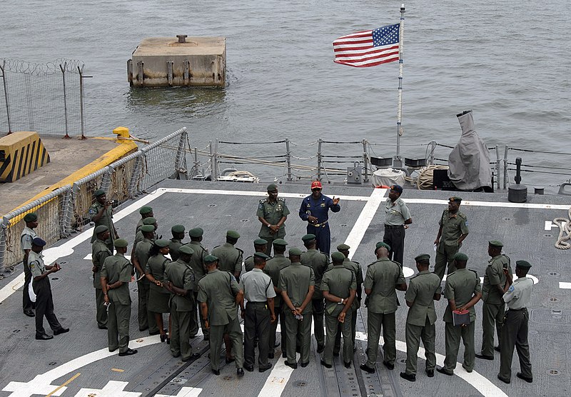 File:US Navy 110412-N-HI707-545 Cmdr. Darryl Brown and Brig. Gen. Muhammad Inuwa Idris speak to Nigerian army officers during a tour of the ship.jpg