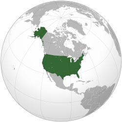 Jungtinės Amerikos Valstijos žemėlapyje
