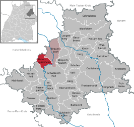Kaart van Untermünkheim