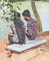 Very long hair woman and her friend Sri Lanka.jpg