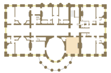 Floor plan of the White House second floor showing location of the Treaty Room. WH2treaty.png