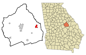 Washington County Georgia Incorporated and Unincorporated areas Davisboro Highlighted.svg