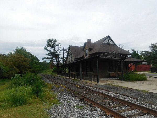 The former Pennsylvania Railroad station in Wenonah in August 2022