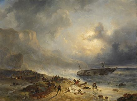 Shipwreck on a Rocky Coast (1828-39) by Wijnand Nuyen