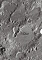 English: Wilkins lunar crater as seen from Earth with satellite craters labeled