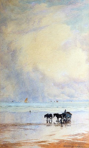 File:William Ayerst Ingram - Horse And Cart On Beach.jpg