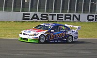The BF Falcon of Mark Winterbottom at the Eastern Creek round in 2008.