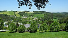 Blick über einen Teil von Wiesenbad nach Norden