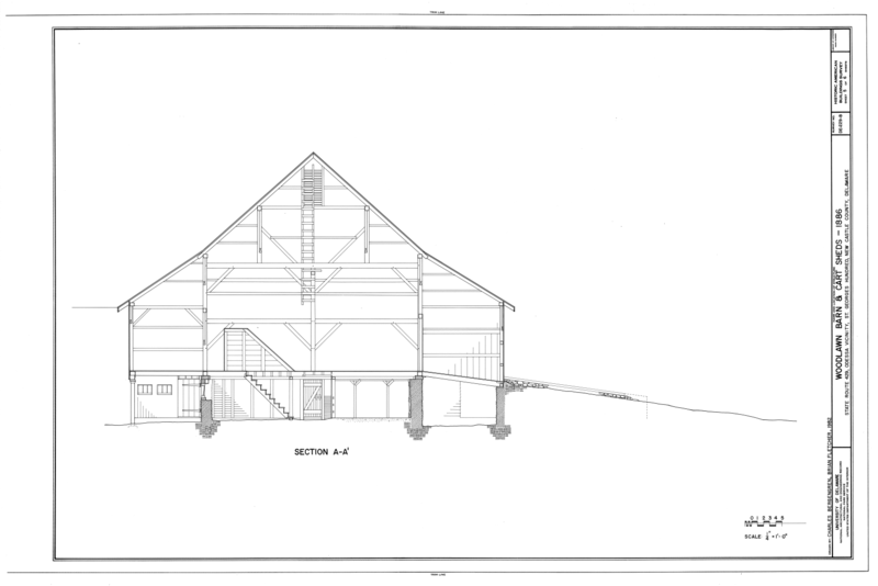 File:Woodlawn, Barn, Saint Georges Hundred, County Route 429, East of Route 428, Odessa, New Castle County, DE HABS DEL,2-OD.V,4-B- (sheet 5 of 6).png