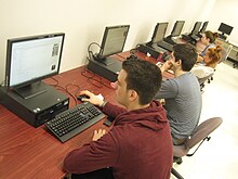 Students of the Cegep de St-Hyacinthe in Quebec working in a computer lab Work in the computer lab.JPG