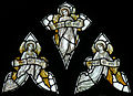 "Three Wise Angels". Detail of a window in St Peter's Church.