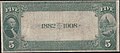 5 dolláros bankjegy hátoldala a második karta (Second Charter) évszámos hátoldalú (Date Back) típusából, nevüket a hátoldalukon, középen látható "1882-1908" évszámról kapták.