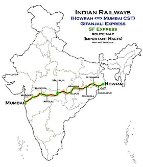 Havainnollinen kuva artikkelista Howrah-Nagpur-Mumbai Line