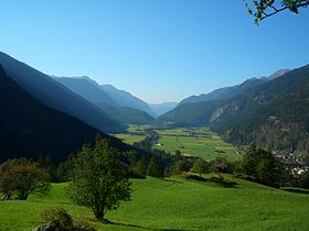 Paisaje del valle de Ötztal en verano