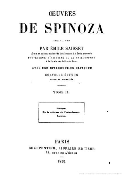 Fichier:Œuvres de Spinoza, trad. Saisset, 1861, tome III.djvu