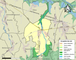 Kolorowa mapa przedstawiająca użytkowanie gruntów.