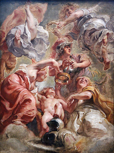 "England and Scotland with Minerva and Love" Allegorical work of the Union of the Crowns by Peter Paul Rubens