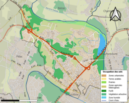 Carte des infrastructures et de l'occupation des sols de la commune en 2018 (CLC).