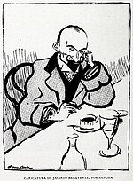 Thumbnail for File:1904-03-19, Blanco y Negro, Caricatura de Jacinto Benavente, Sancha.jpg