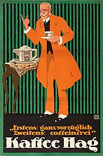 Миниатюра для Файл:1914 Louis Oppenheim Plakat Kaffee Hag Druck Graph. Kunstanstalt Ed. Strache, Warnsdorf Haida.jpg