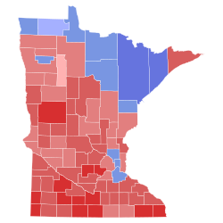 1952 Minnesota gubernatorial election results map by county.svg