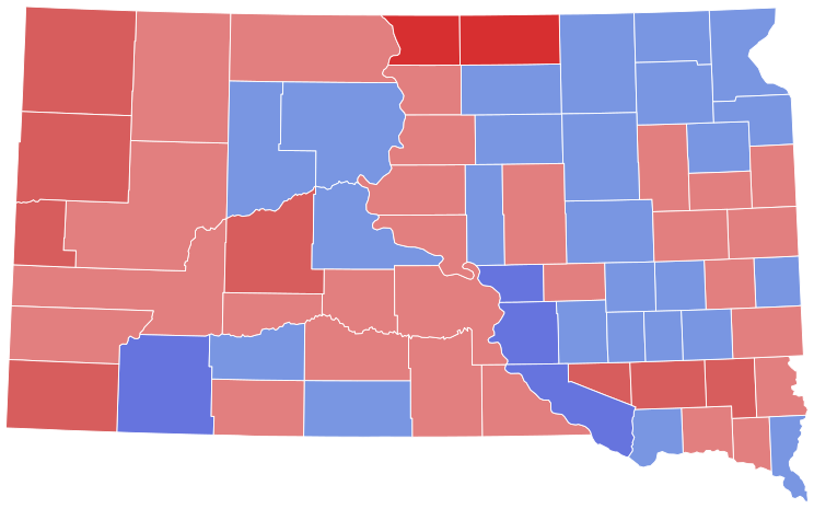 File:1960 United States Senate election in South Dakota results map by county.svg