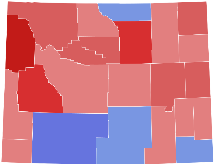 File:1962 Wyoming gubernatorial election results map by county.svg