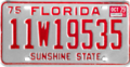 1974–1977 series Floridian state license plate with October 1979 sticker.png