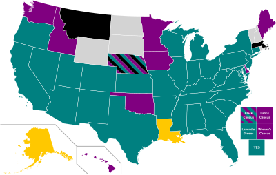 2020 Grønne partiets presidentresultater Primærresultater Populær stemme.svg