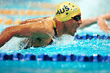 Close up action shot of Bell at the 2000 Sydney Paralympics 221000 - Swimming Daniel Bell action - 3b - 2000 Sydney event photo.jpg