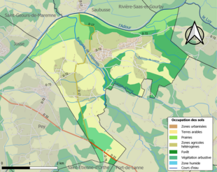 Barevná mapa znázorňující využití půdy.