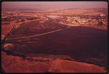 The mouth of San Diego Creek in 1975, after flooding destroyed the Newport salt works