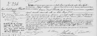 Fødselsattest til Marga d'Andurain