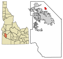 Location of Hidden Springs in Ada County, Idaho.