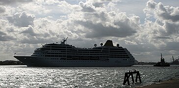 Adonia departing Southampton on a cruise