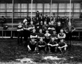 Left: Junior Port Adelaide players at Alberton Oval in 1880, the first year the ground was used by the club for football.Right: Port Adelaide's first premiership team from the 1884 season.