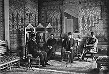 Nossig (2nd from left) with Talat Pasha, Enver Pasha, and Halil Pasha, late summer 1915