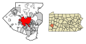 Location map of Pittsburgh.