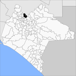 Vị trí của đô thị trong bang Chiapas