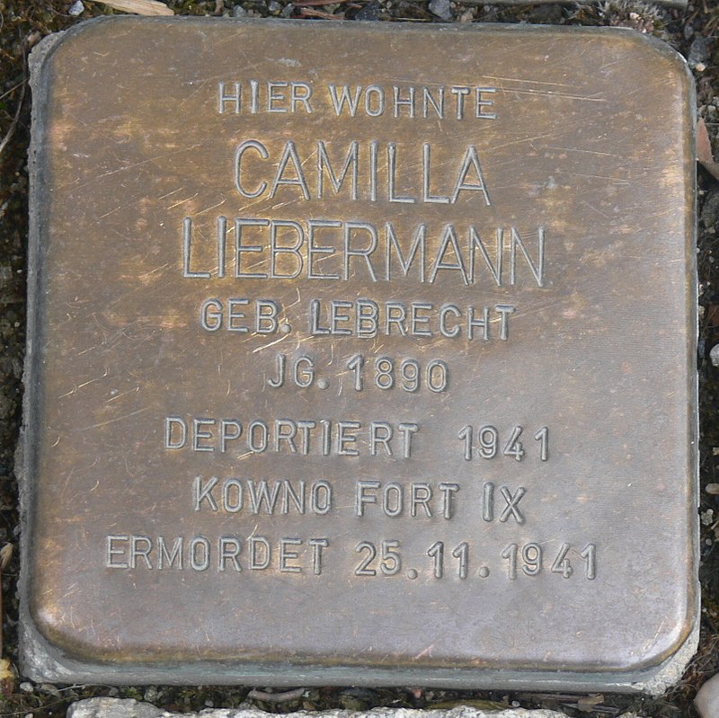 Ansbach Stolperstein Liebermann, Camilla.jpg