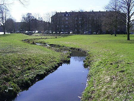 Aue der Seebek als Grenzbach zwischen Hamburg Barmbek Nord und Hamburg Bramfeld